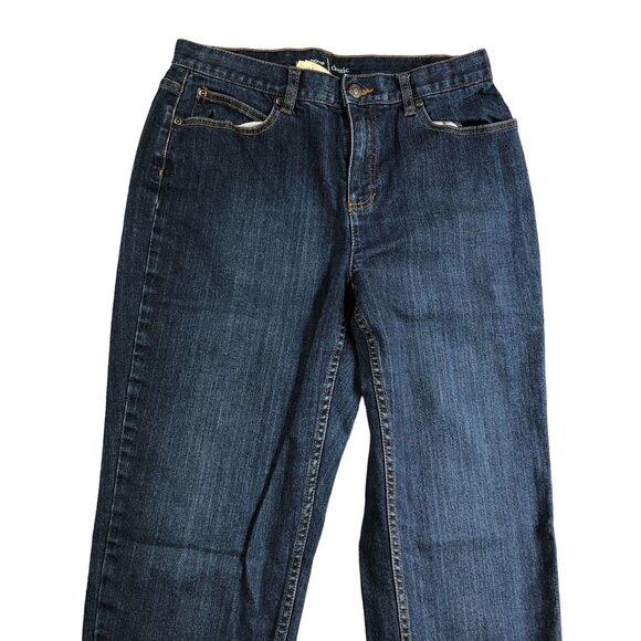 Liz Claiborne Jeans Classic Womens 12P Short Straight Leg Embroidery Medium Wash - Picture 8 of 16